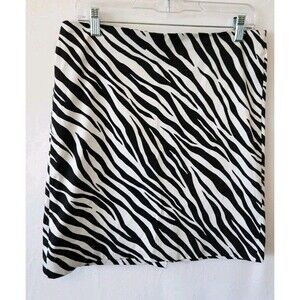 Anne Klein Zebra Print Skirt Black/White Women's Size 6 Some Stretch
